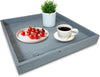 Large Rustic Ottoman Tray with Anti Scratch Felt Pad | 3 Colors | 18in & 24in