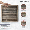 Large Rustic Ottoman Tray with Anti Scratch Felt Pad | 3 Colors | 18in & 24in