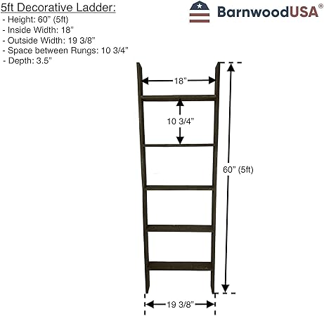Rustic Farmhouse Throw Blanket Bookcase Ladder
