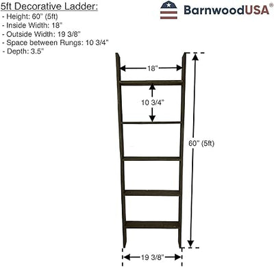Rustic Farmhouse Throw Blanket Bookcase Ladder