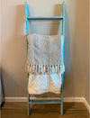 Rustic Farmhouse Throw Blanket Bookcase Ladder