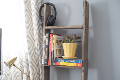 Rustic Farmhouse Throw Blanket Bookcase Ladder