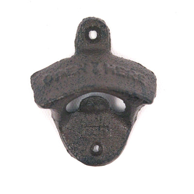 BarnwoodUSA | Wall Mounted Bottle Opener Rustic Farmhouse Cast Iron | Outdoor and Indoor | Antique Brown | 3 1/4" L