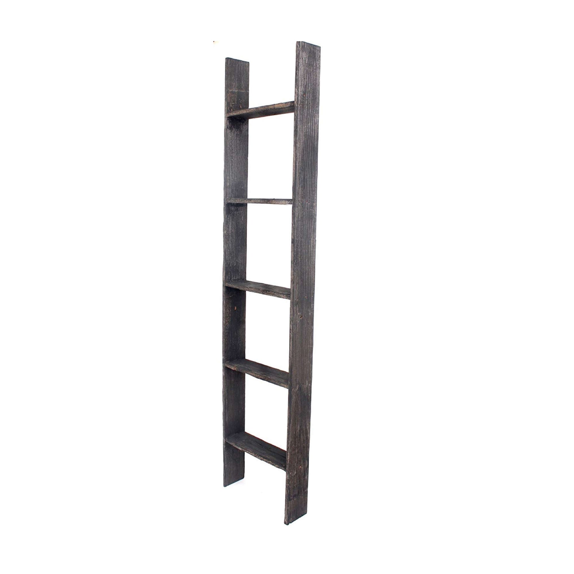 Rustic Farmhouse Throw Blanket Bookcase Ladder