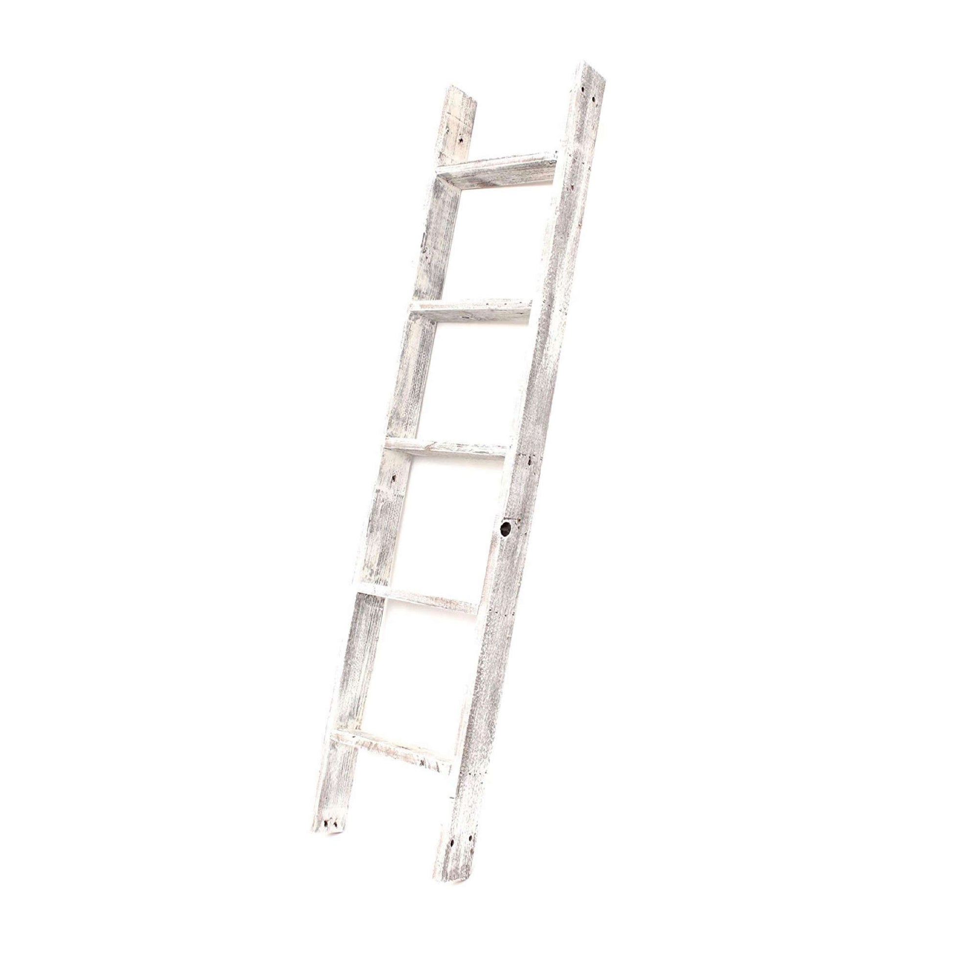 Rustic Farmhouse Throw Blanket Bookcase Ladder
